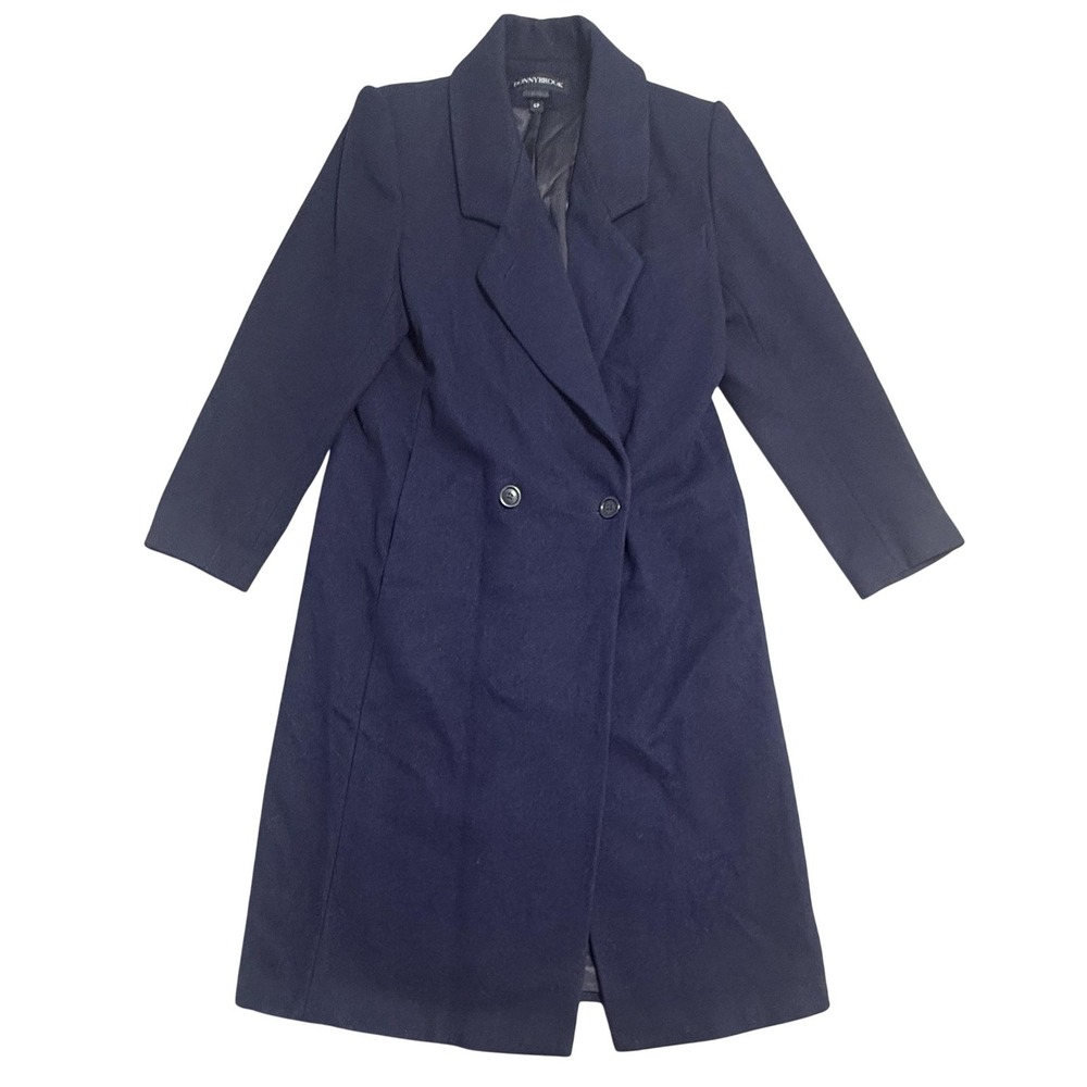 Vintage Donnybrook Coat Womens 6P Navy Wool Button Front Petite Made‎ USA 90s